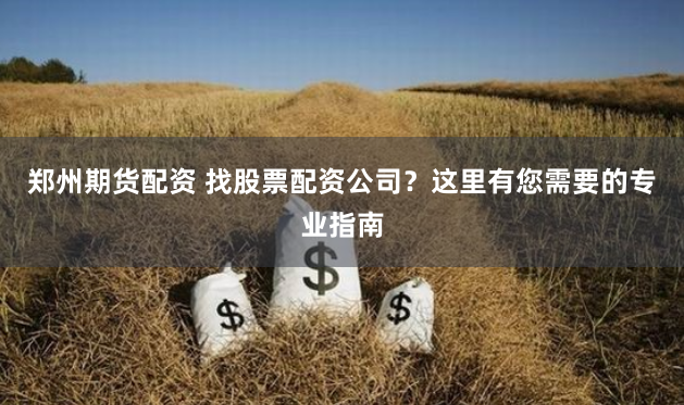 郑州期货配资 找股票配资公司？这里有您需要的专业指南