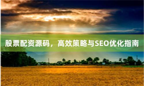 股票配资源码，高效策略与SEO优化指南